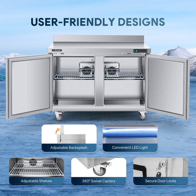 Wilprep 48-inch worktop freezer designs