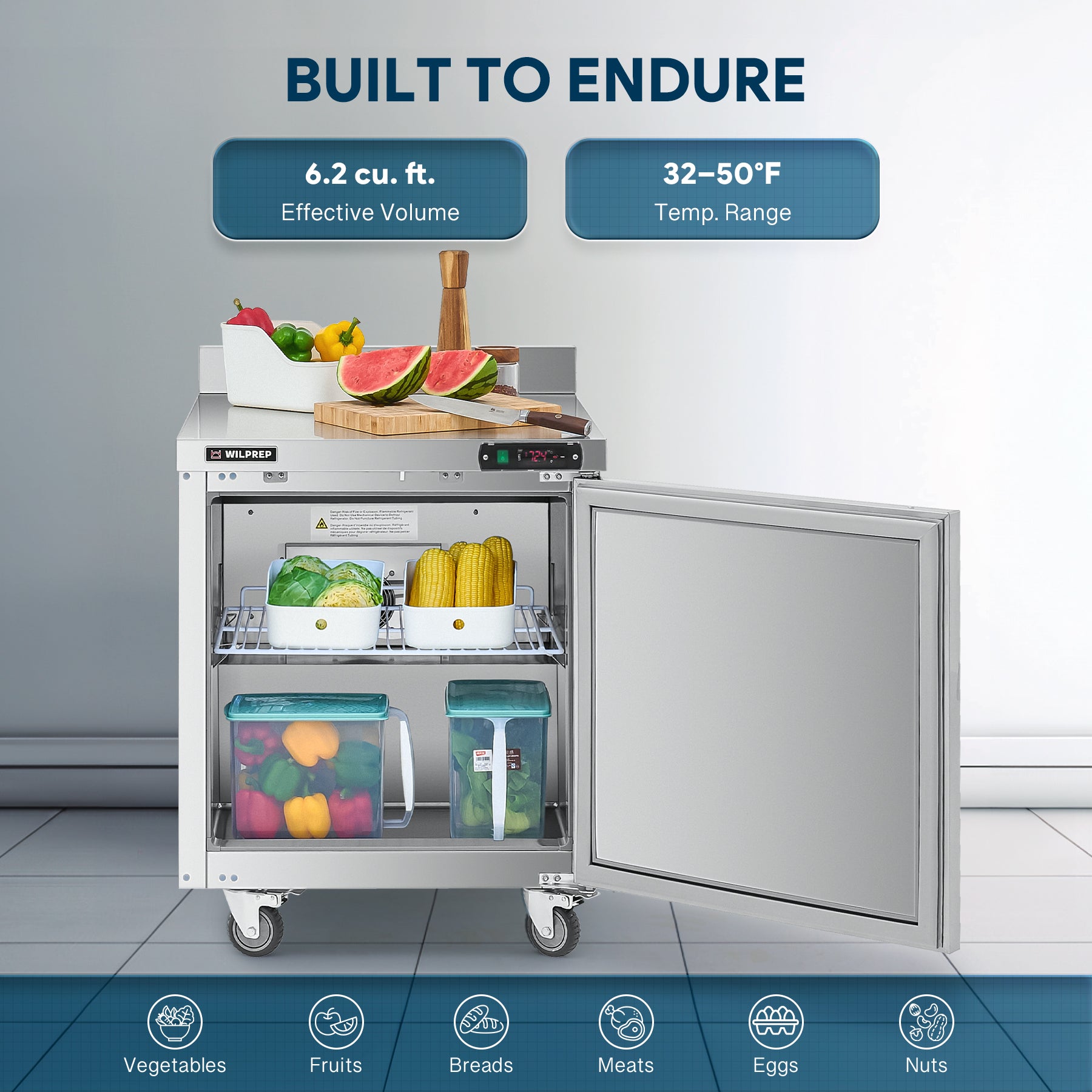 Wilprep 28-inch undercounter worktop refrigerator system