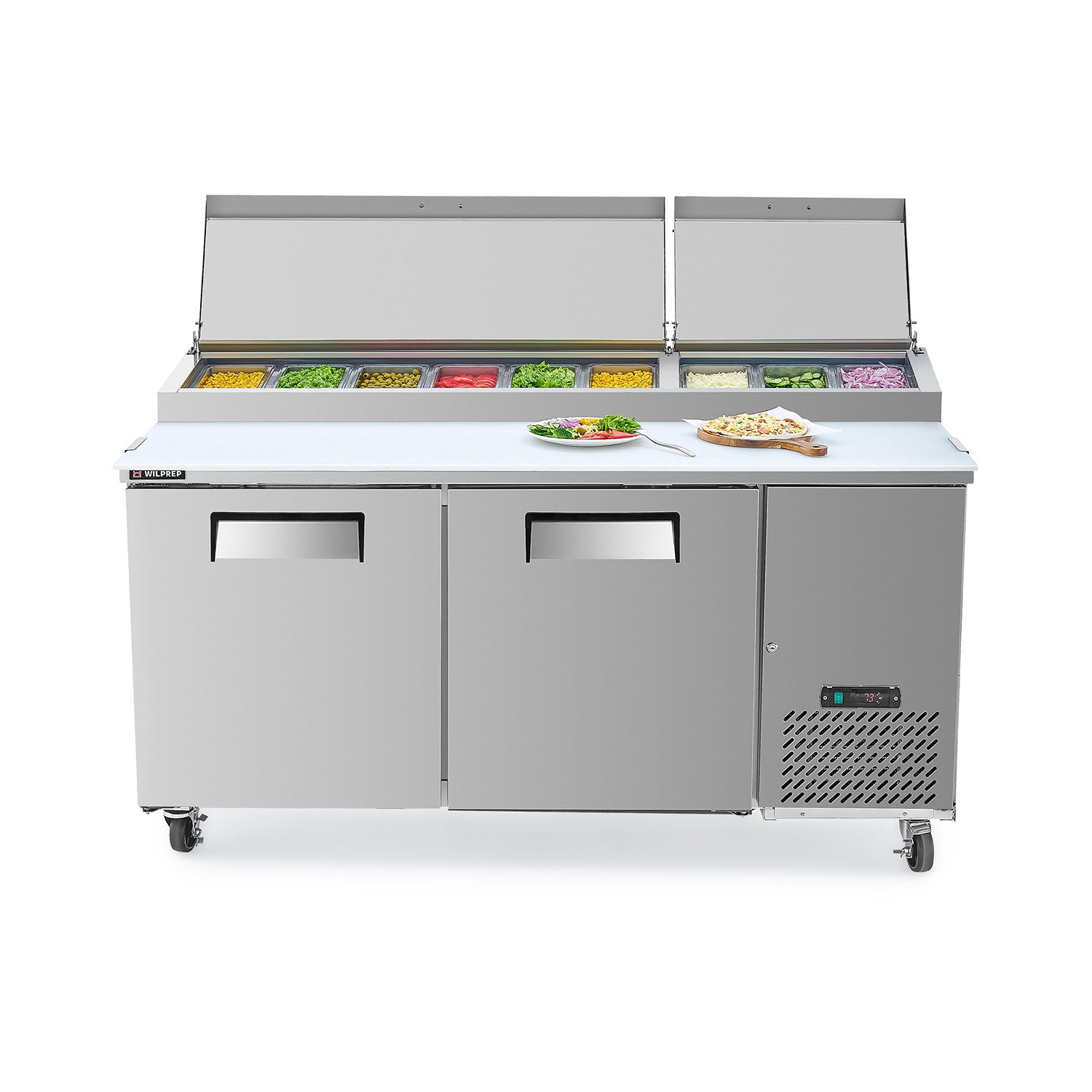 70in 2 Door Refrigerated Sandwich Prep Table