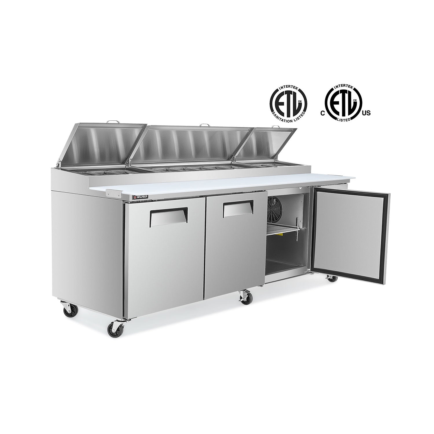 94" 3 Door Sandwich and Salad Prep Tables