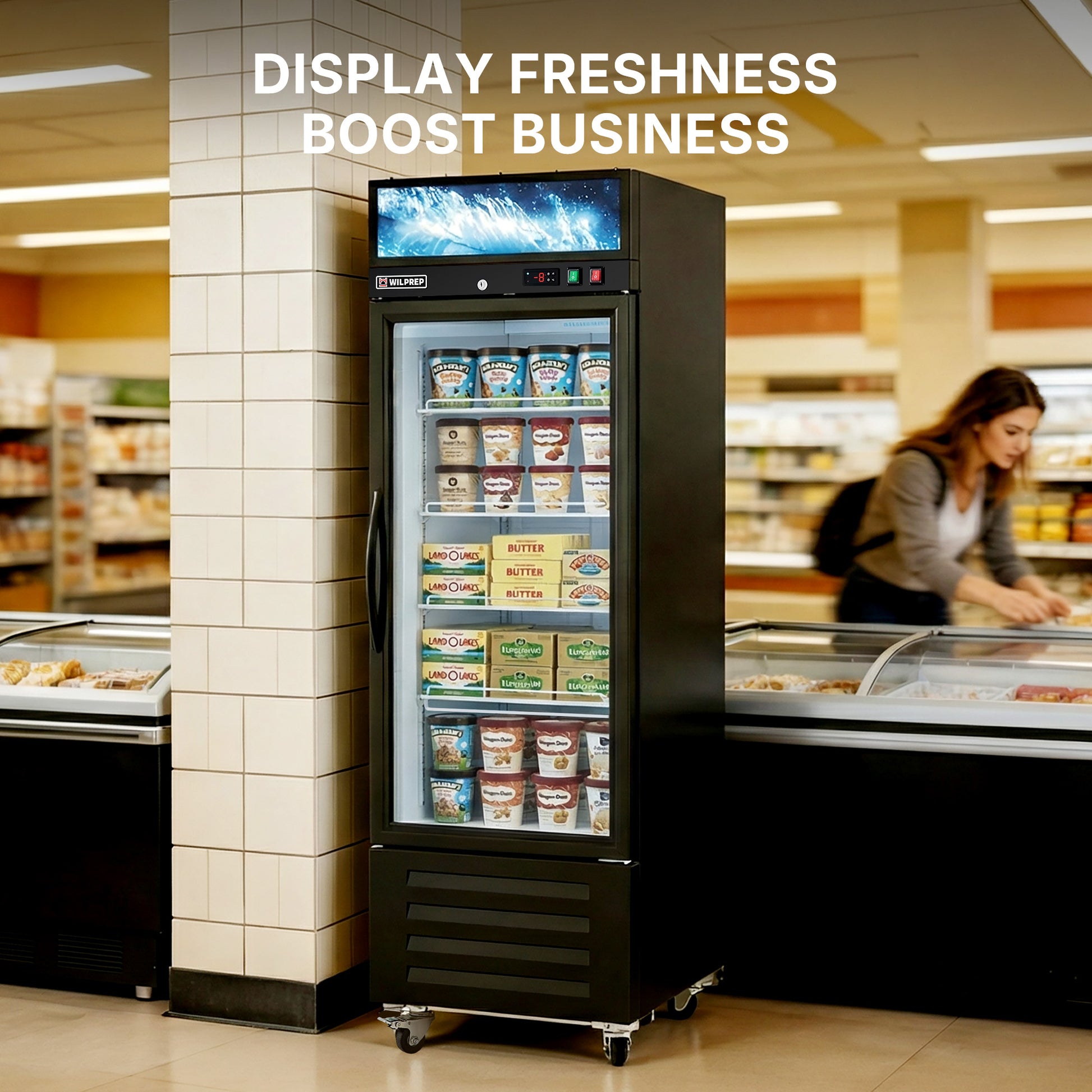 DOUBLE Glass Door Commercial DISPLAY Refrigerator