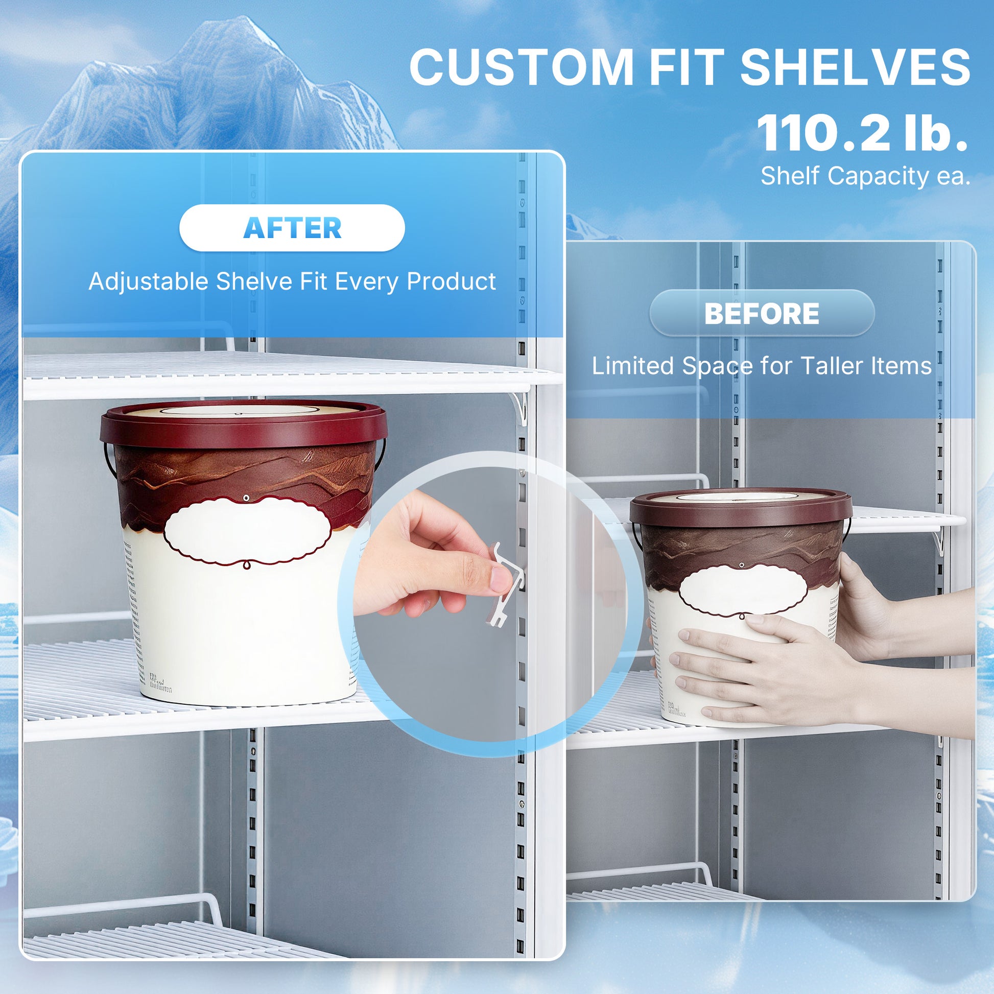 DOUBLE Glass Door Commercial DISPLAY Refrigerator