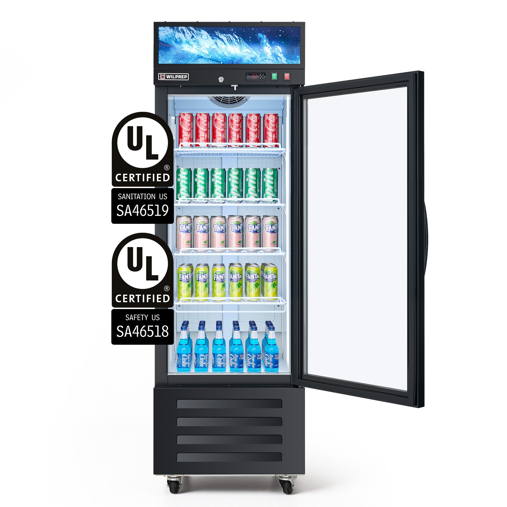 24" Commercial Display Refrigerator, 10 cu. ft. UL Certified Single-Door
