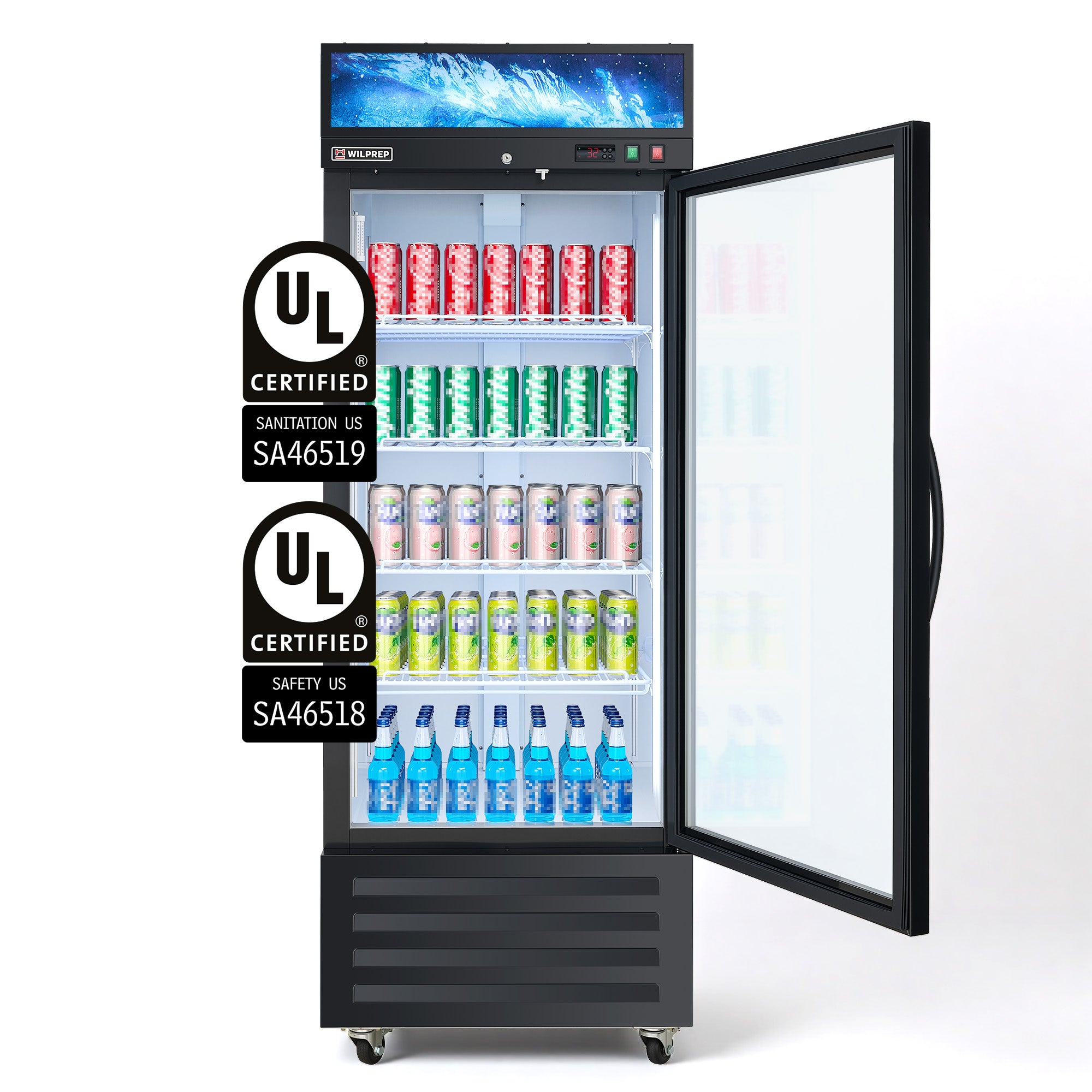 29" Commercial Single Door Display Refrigerator, 23.3 cu. ft. UL Certified