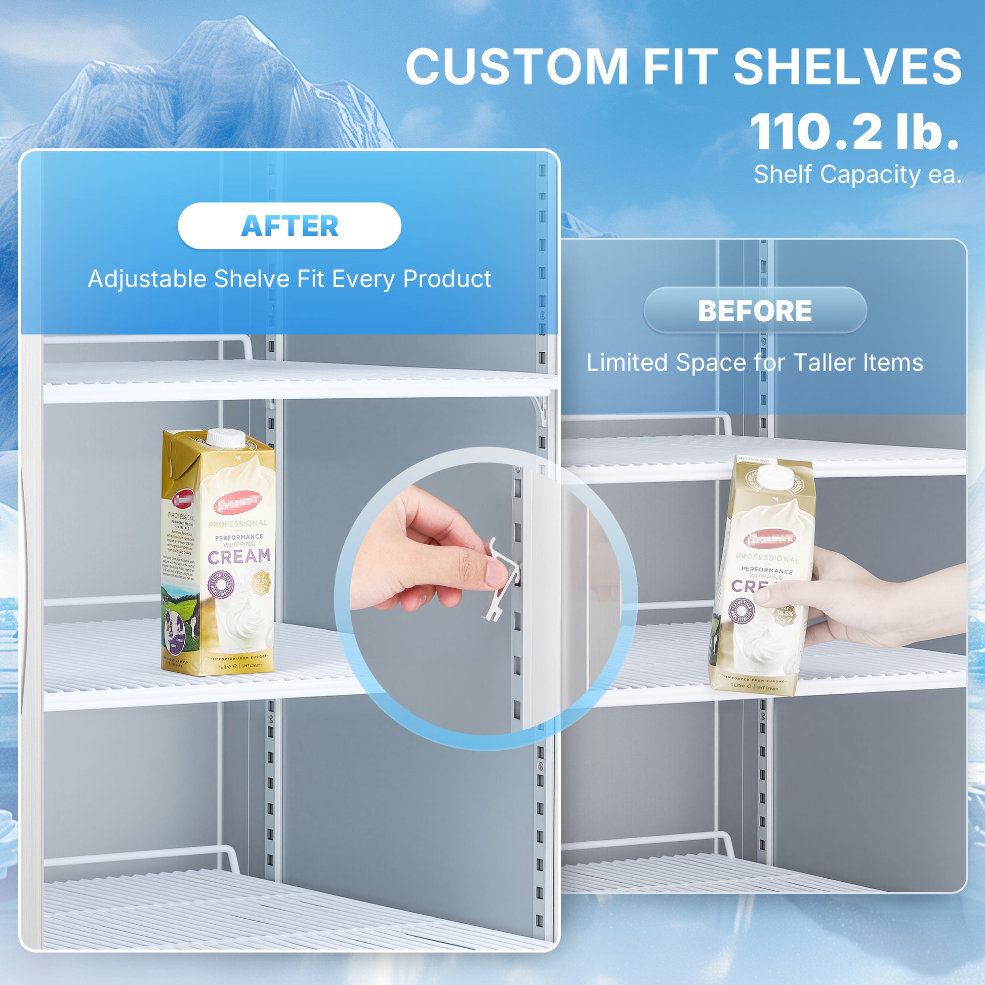 DOUBLE Glass Door Commercial DISPLAY Refrigerator