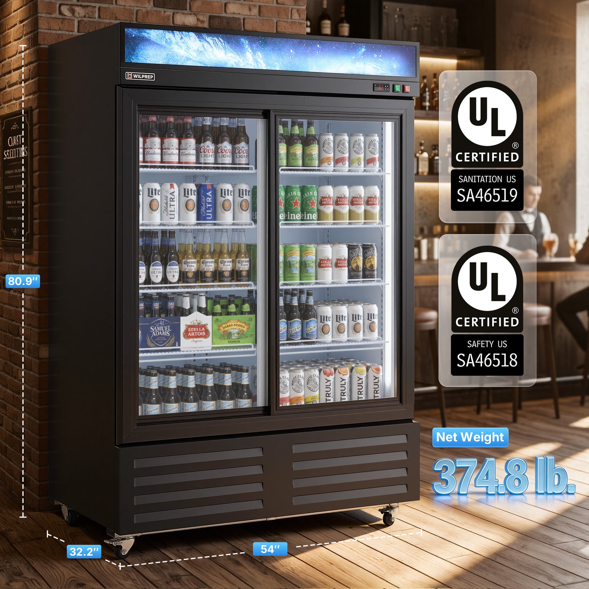 Glass Door Commercial Refrigerator
