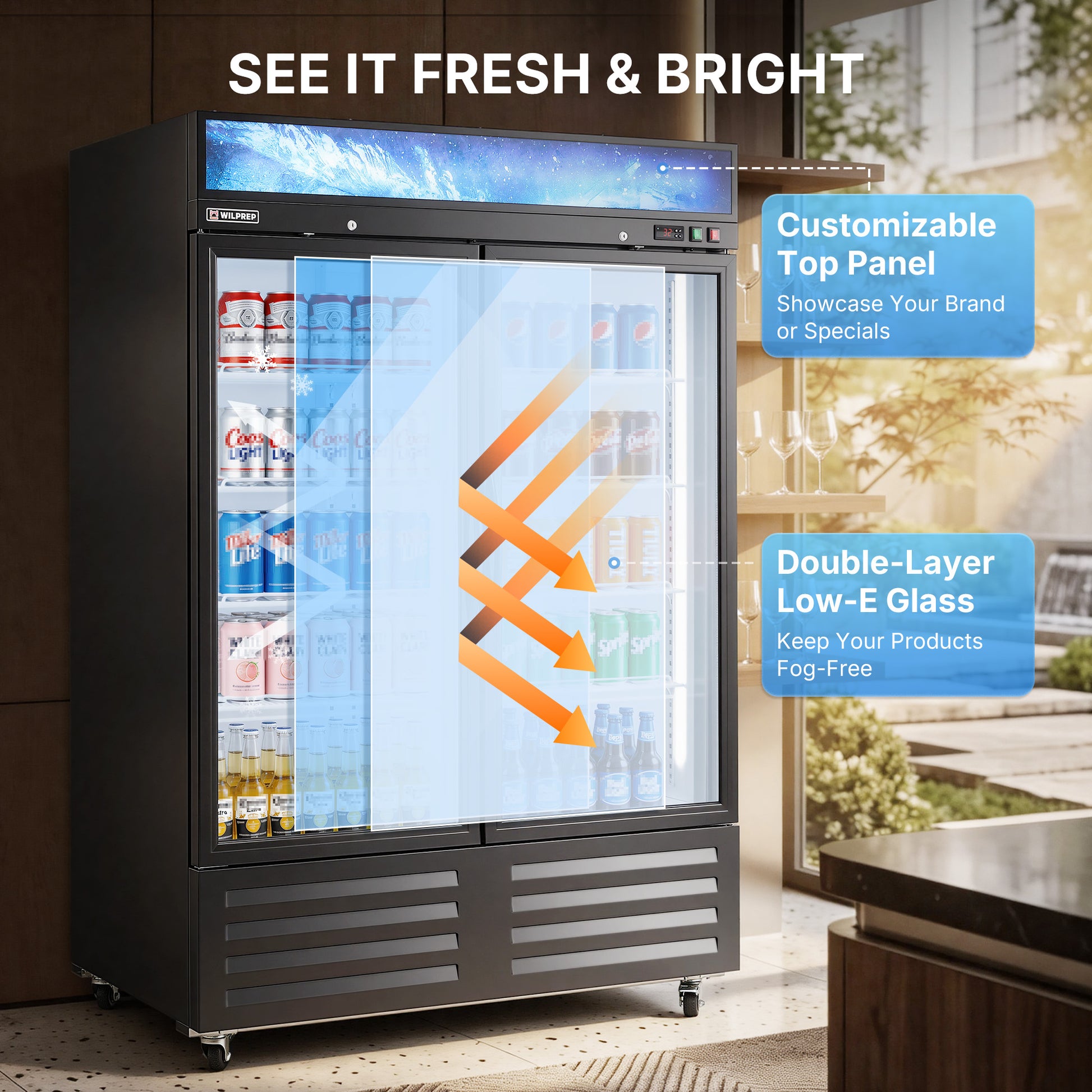 Glass Door Commercial Refrigerator