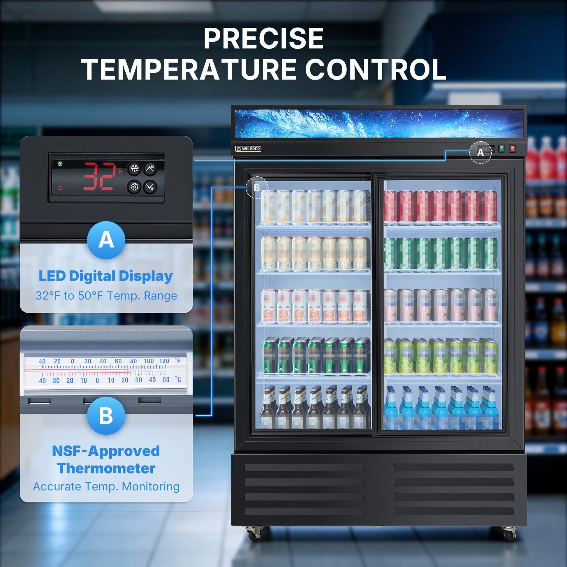 Glass Door Commercial Refrigerator