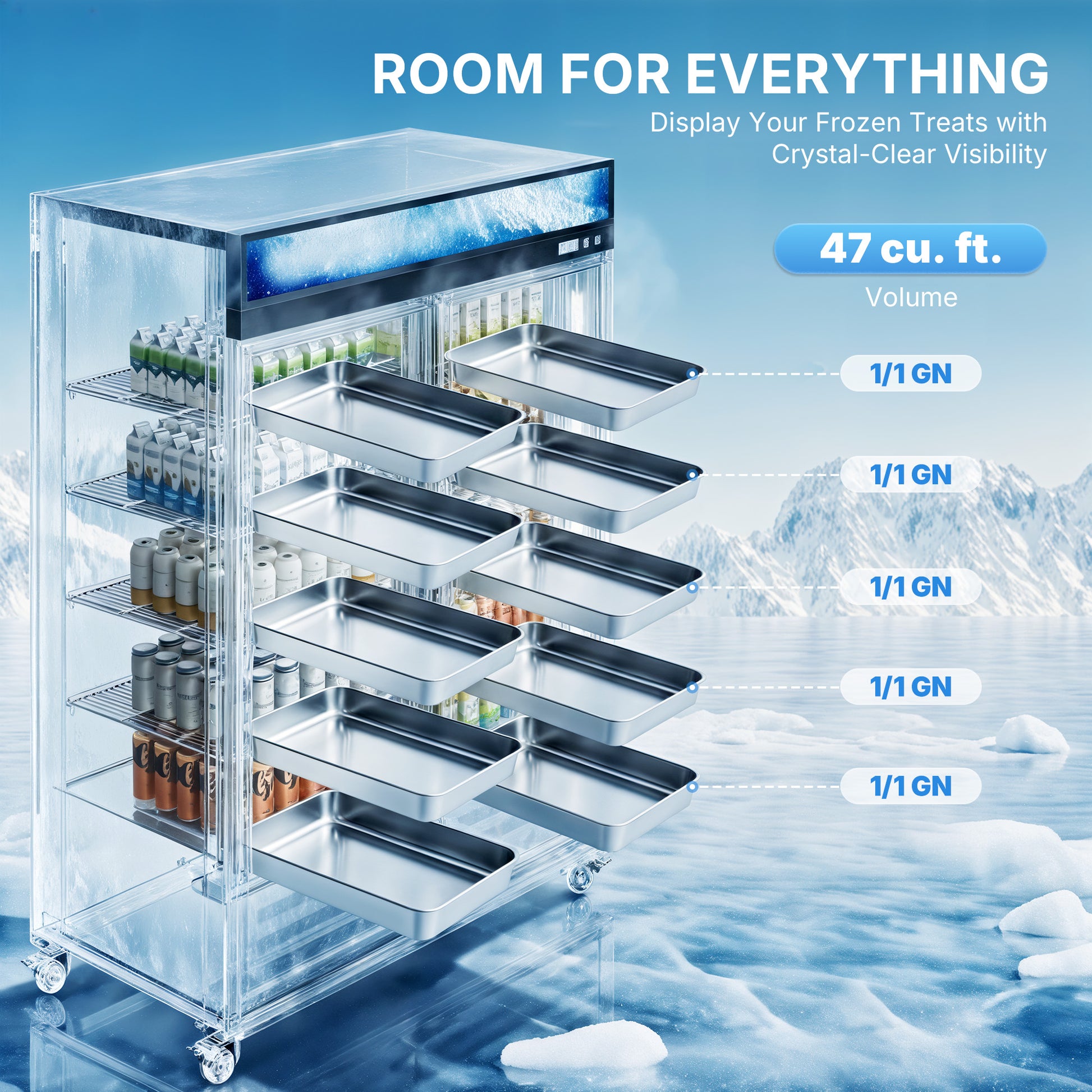Glass Door Commercial Refrigerator