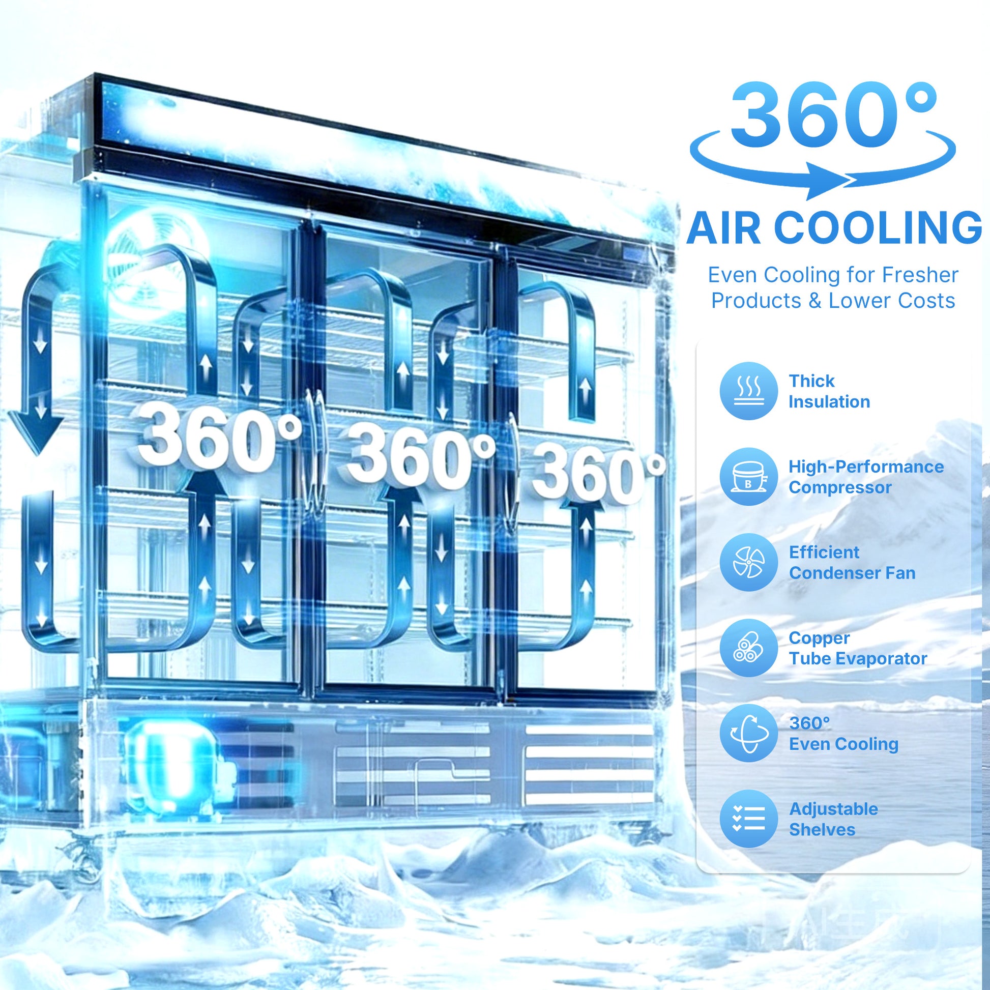 Glass Door Commercial Refrigerator