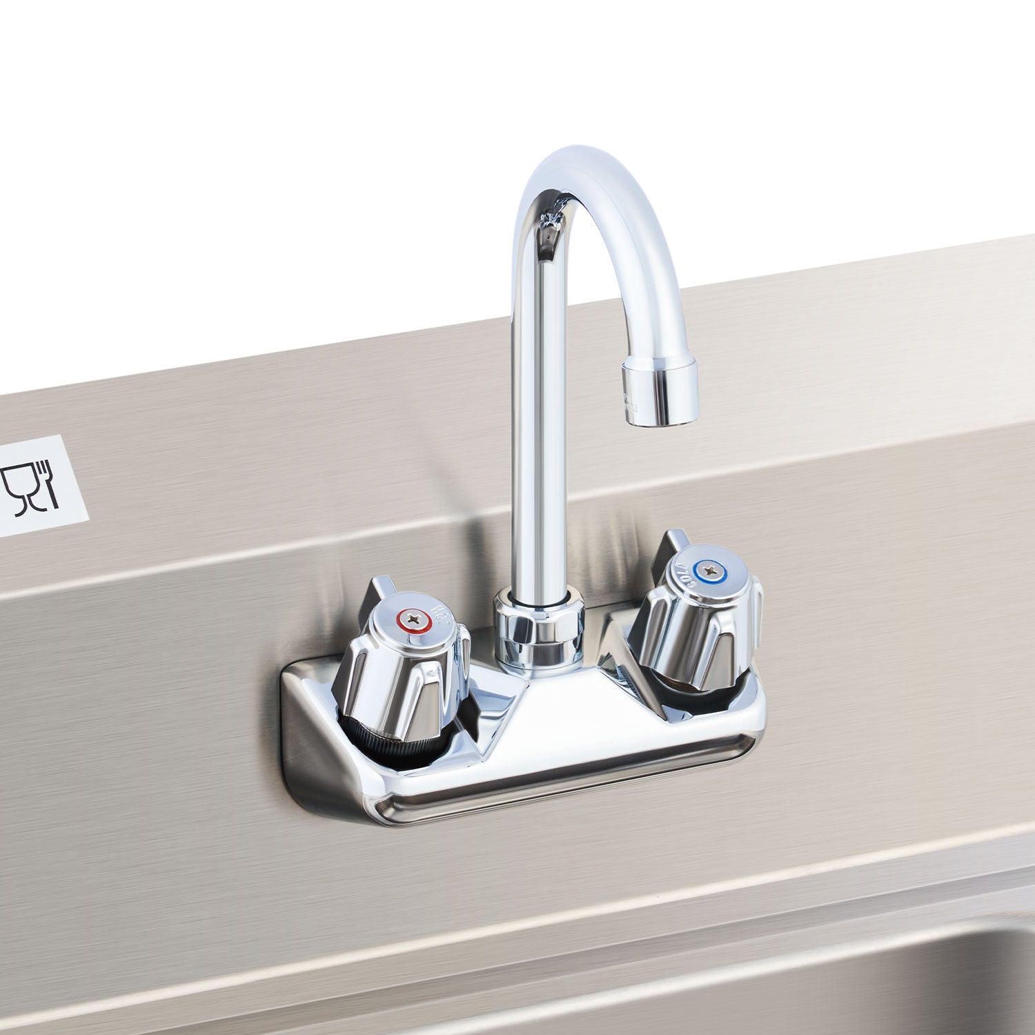Stainless Steel Utility Sink with Gooseneck Faucet Strainer Copper Valve - 14" x 10"
