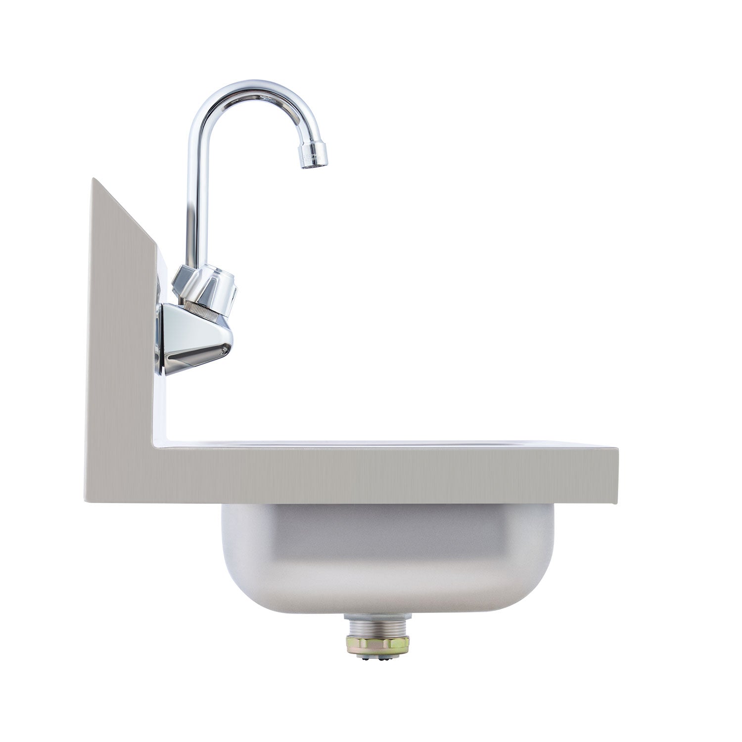 Stainless Steel Utility Sink with Gooseneck Faucet Strainer Copper Valve - 14" x 10"
