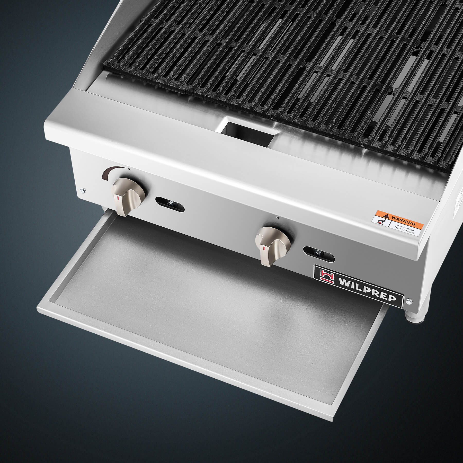 24" Commercial Radiant Charbroiler with 2 35000 BTU U-Shaped Burner