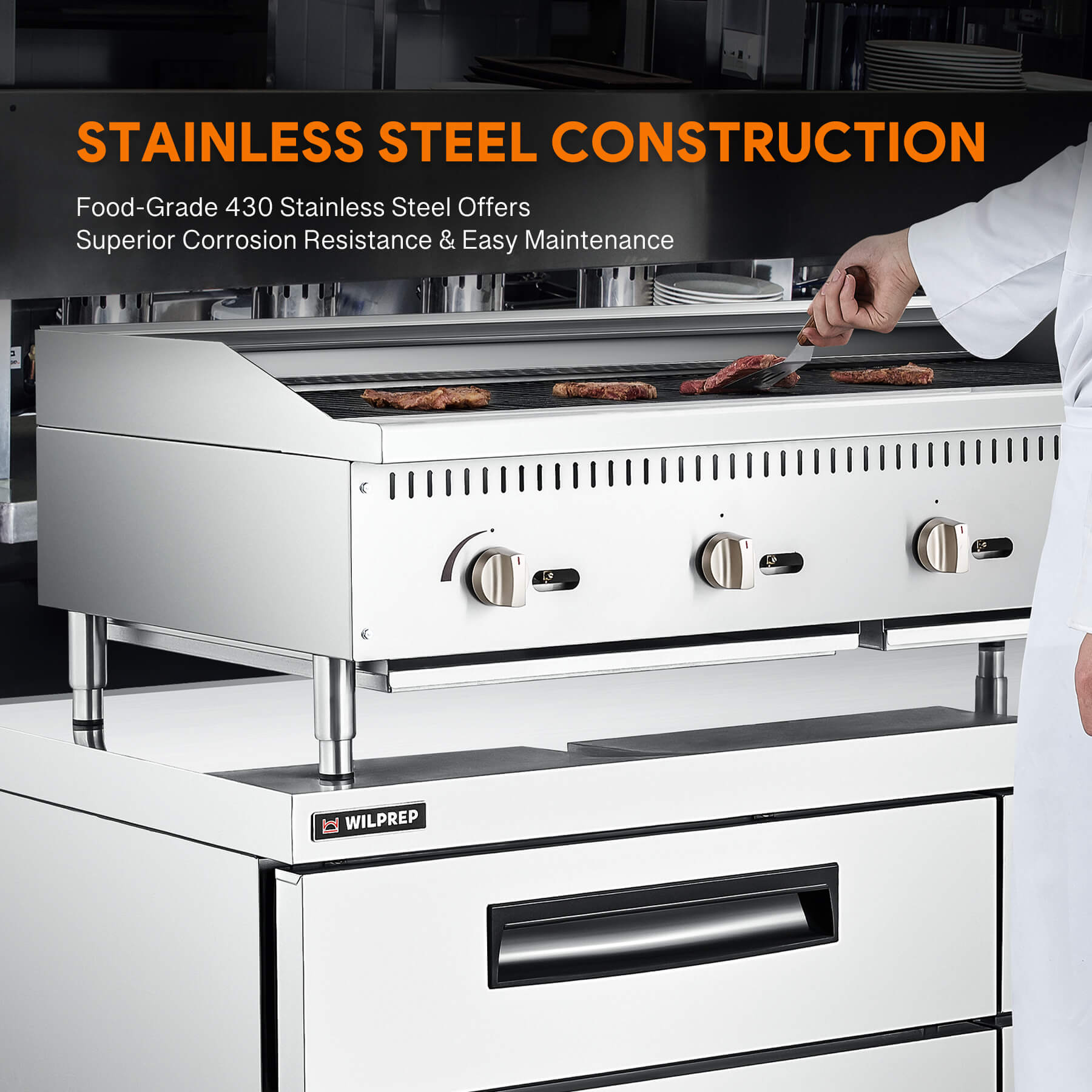 48" Commercial Radiant Charbroiler with 4 35000 BTU U-Shaped Burner
