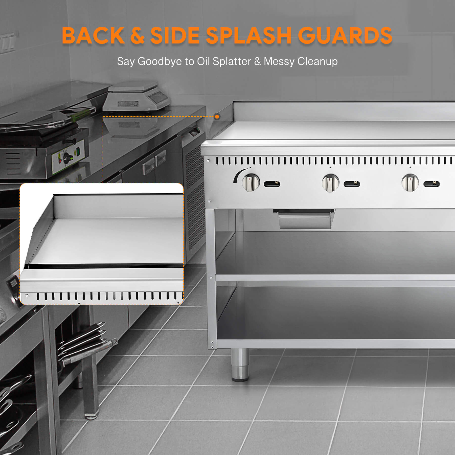 48" Commercial Gas Griddle with Cabinet Base 120,000 BTU
