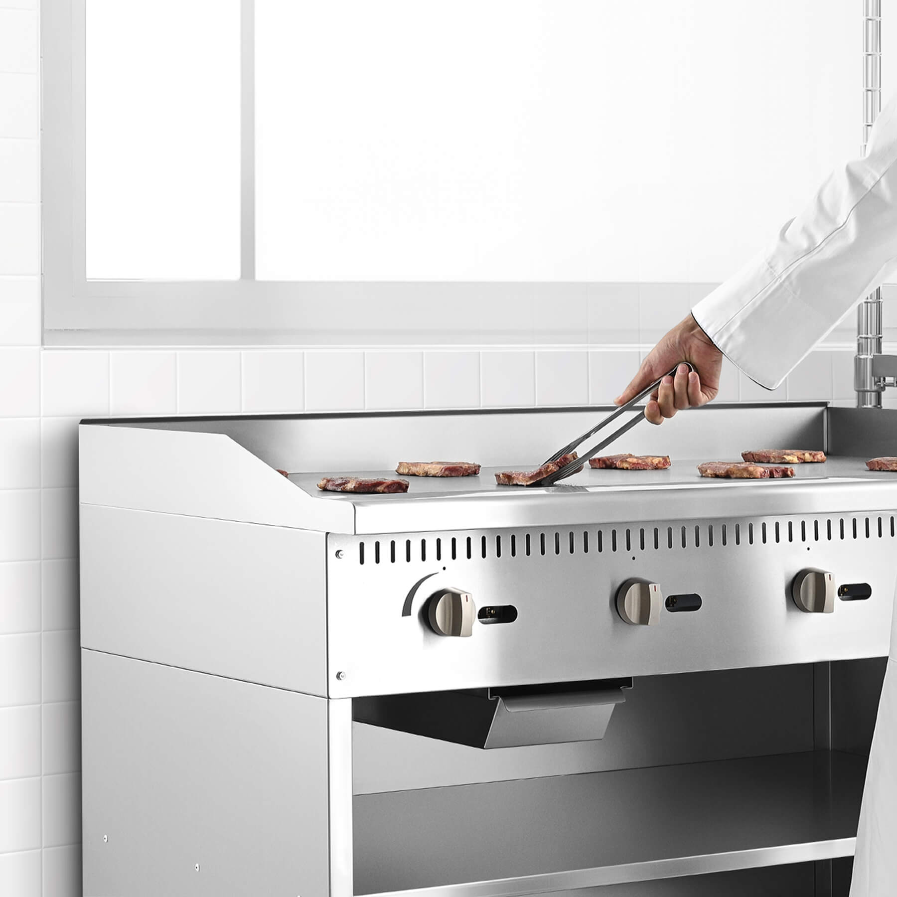 48" Commercial Gas Griddle with Cabinet Base 120,000 BTU
