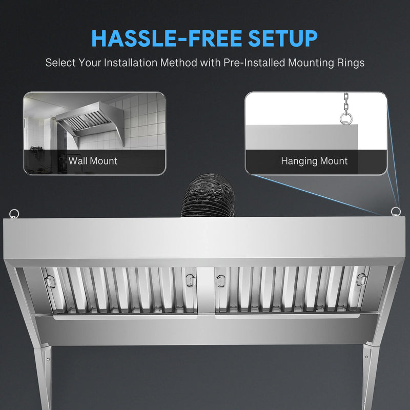 5 ft. Commercial Exhaust Hood for Sale Wilprep Kitchen