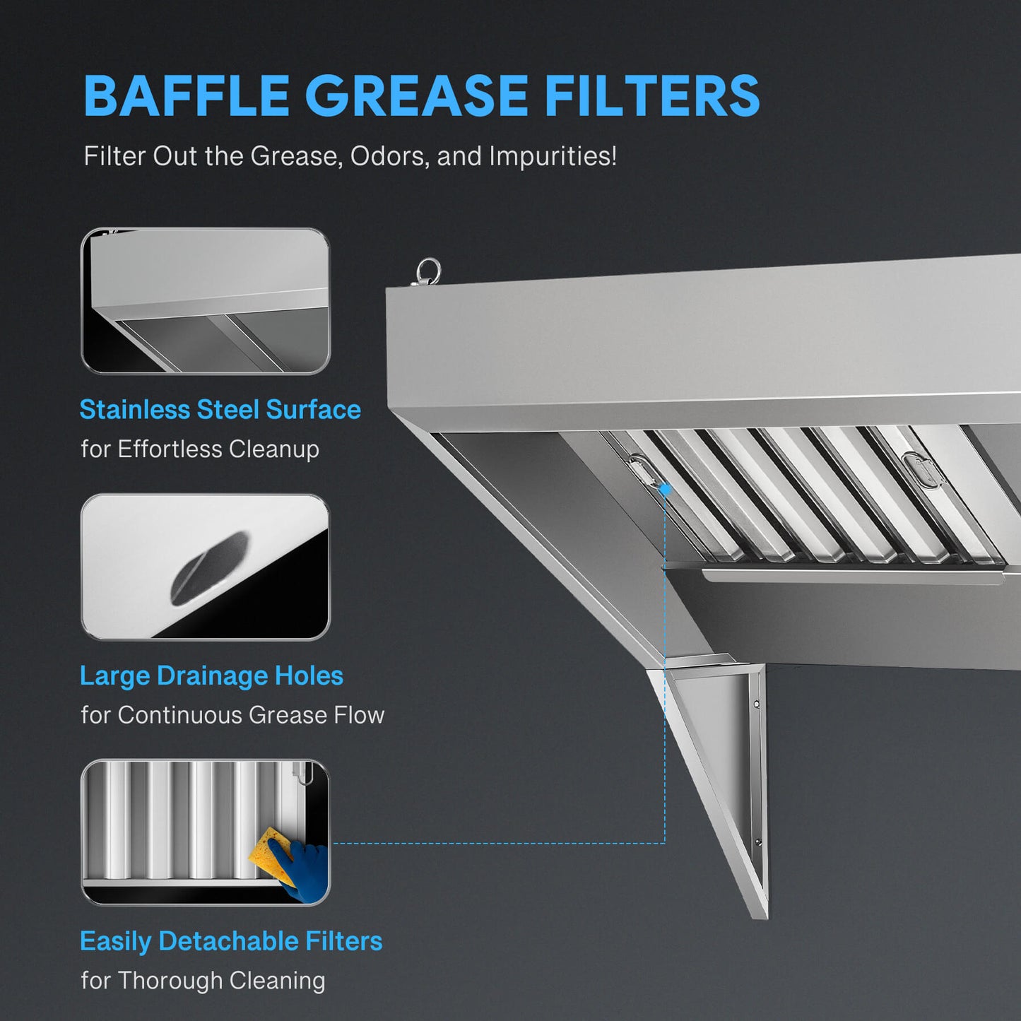 6 ft. Commercial Exhaust Hood for Sale Wilprep Kitchen