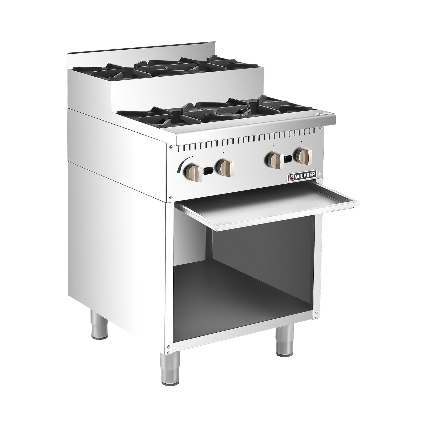 24" 4 Burner Step-Up Gas Range with Storage Base,104,000BTU