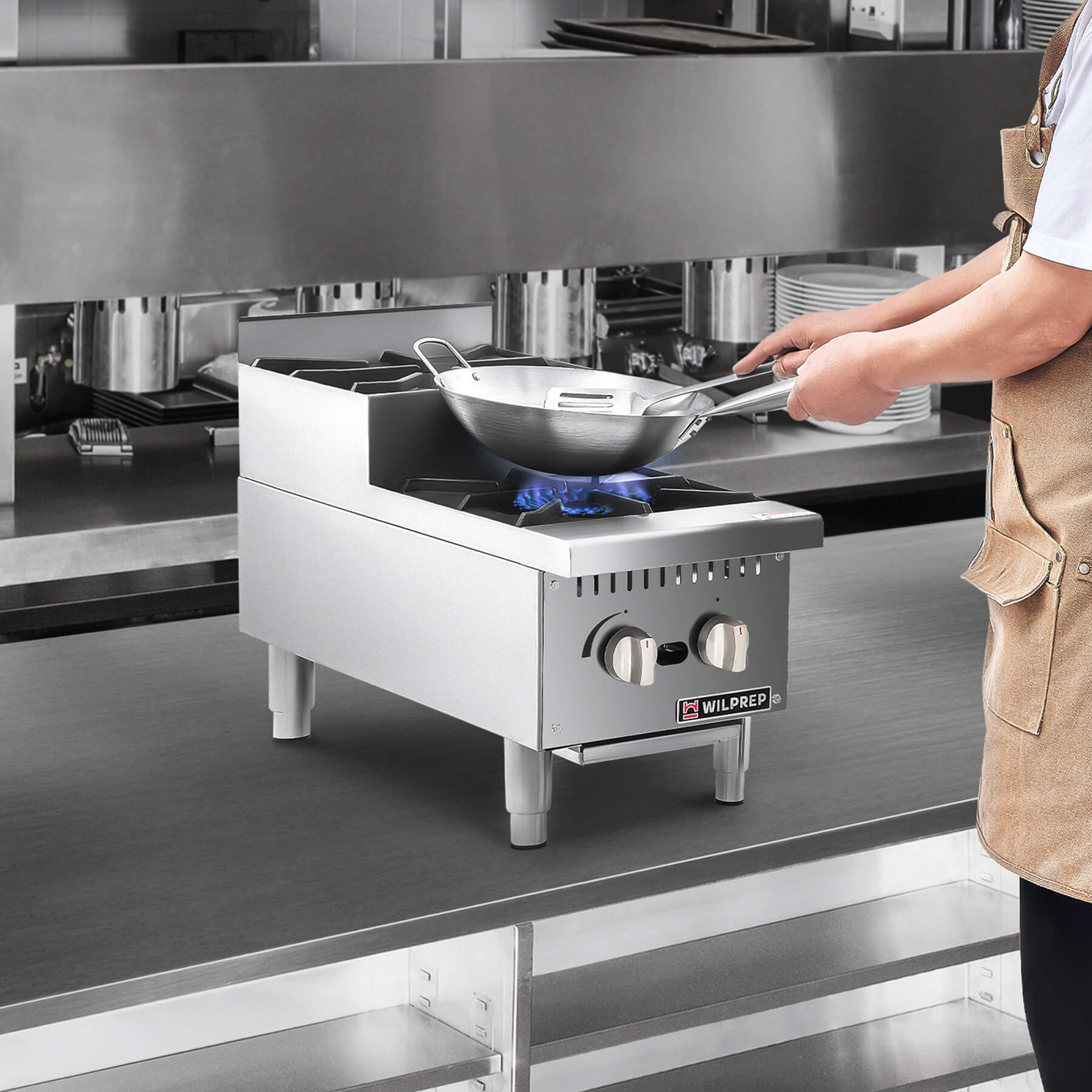 12" 2-Burner Natural Gas Step-Up Countertop Range with 26000 BTU Burners