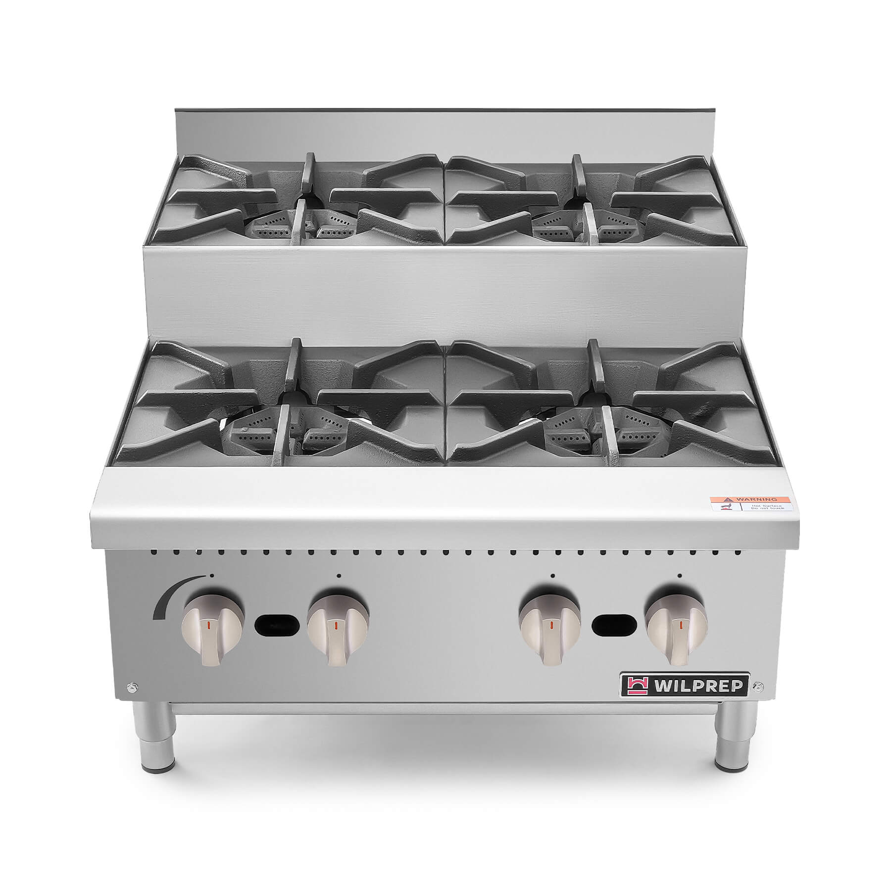 24" 4-Burner Natural Gas Step-Up Countertop Range with 26000 BTU Burners