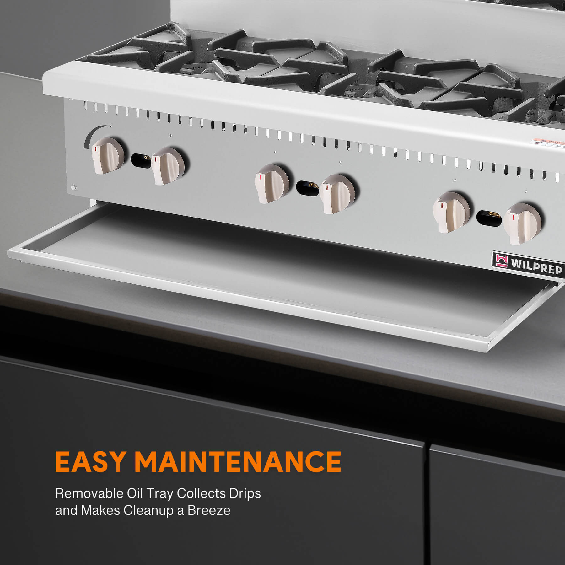 36" 6-Burner  LPG Step-Up Countertop Range with 26000 BTU Burners

