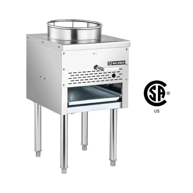16-Tip Jet Burner For Commercial Wok Range - 128,000 BTU Natural Gas With Cast Iron Lid