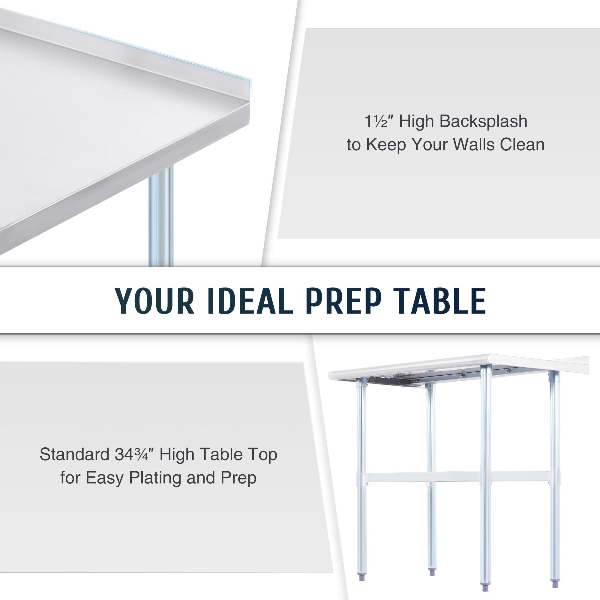 Wilprep Stainless Steel Kitchen Work Table