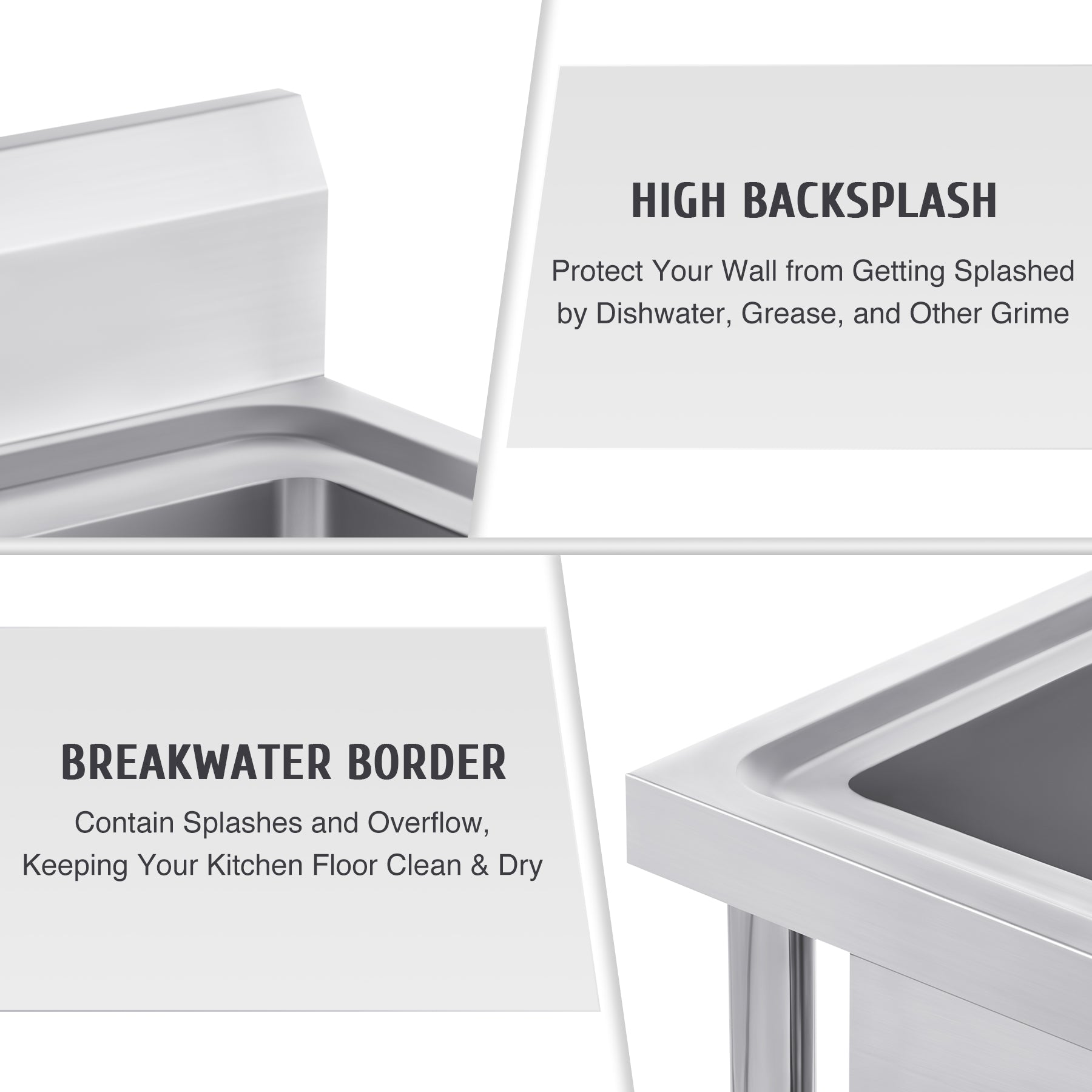 Commercial Stainless Sink With Drainboard
