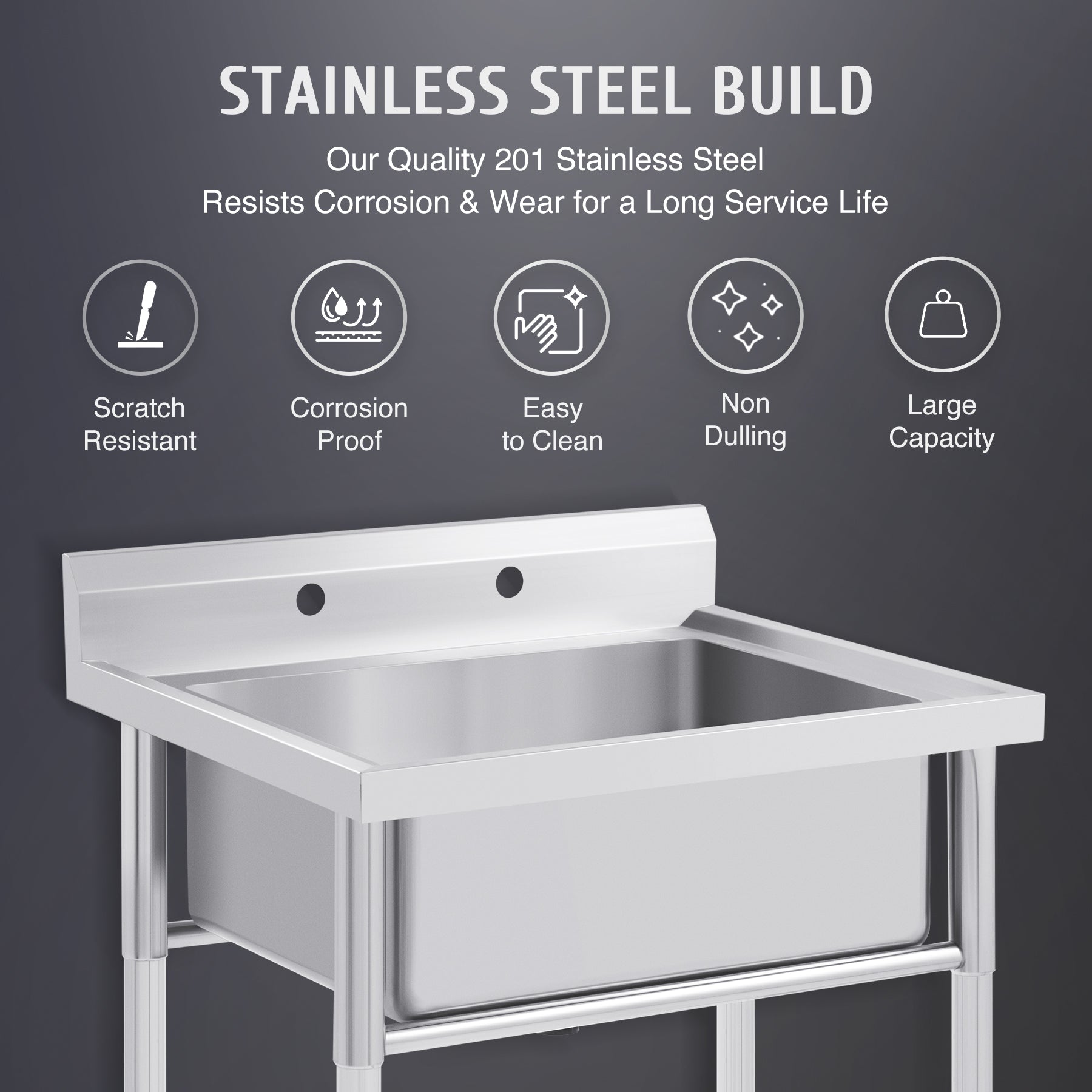 Stainless Steel Utility Sink With Legs